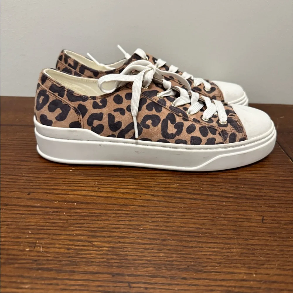 Stuart Weitzman Sammy Leopard Print‎ Platform Sneakers 7